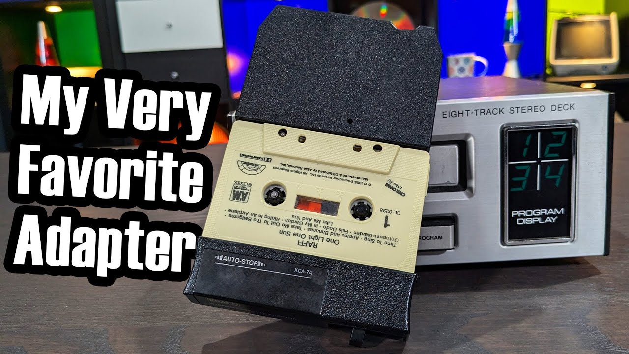 This cassette player is built into an 8-track cartridge