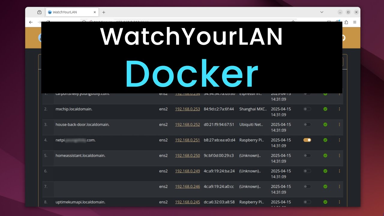 Monitor your Network with the WatchYourLAN Docker Container