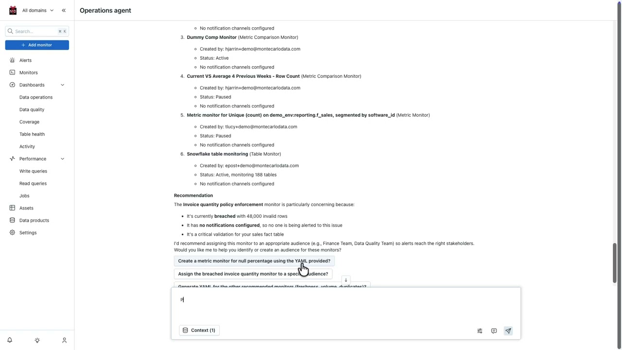 Operations Agent: 3 Minute Demo