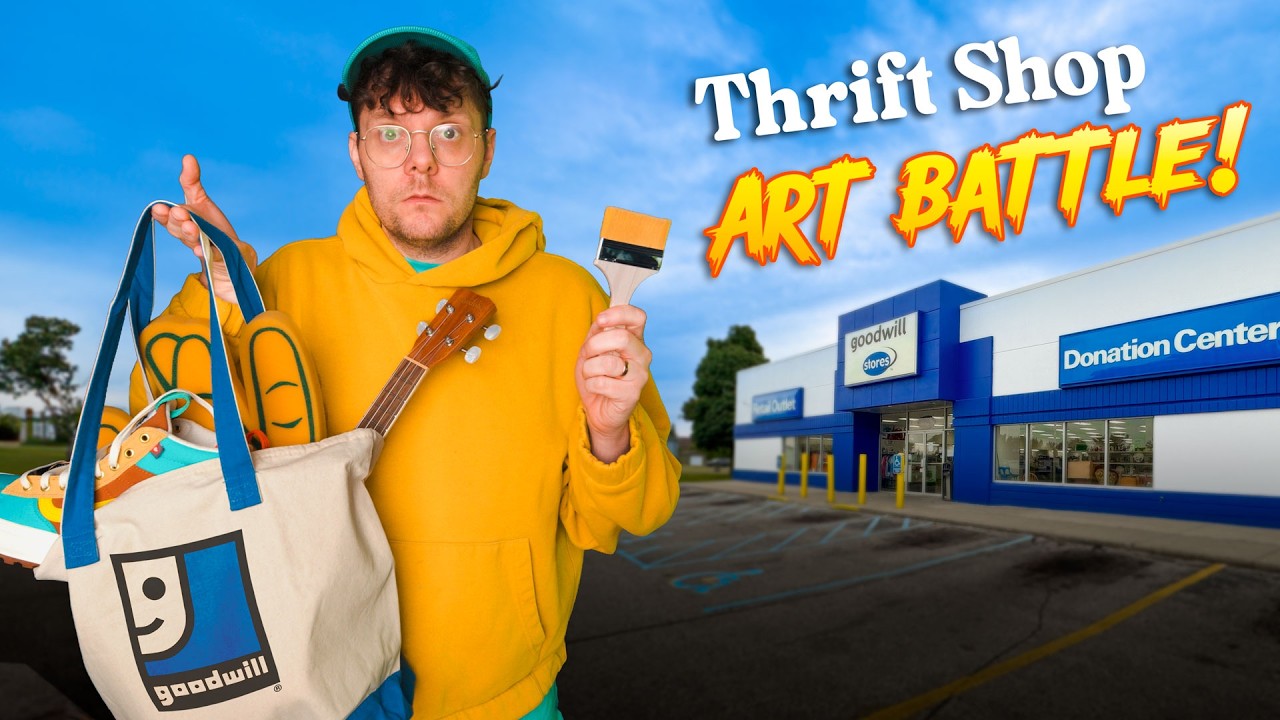 I challenge 3 Artists to a THRIFT SHOP Art Battle! (again!)