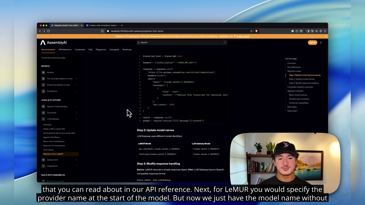 How to Switch from LeMUR to AssemblyAI's LLM Gateway