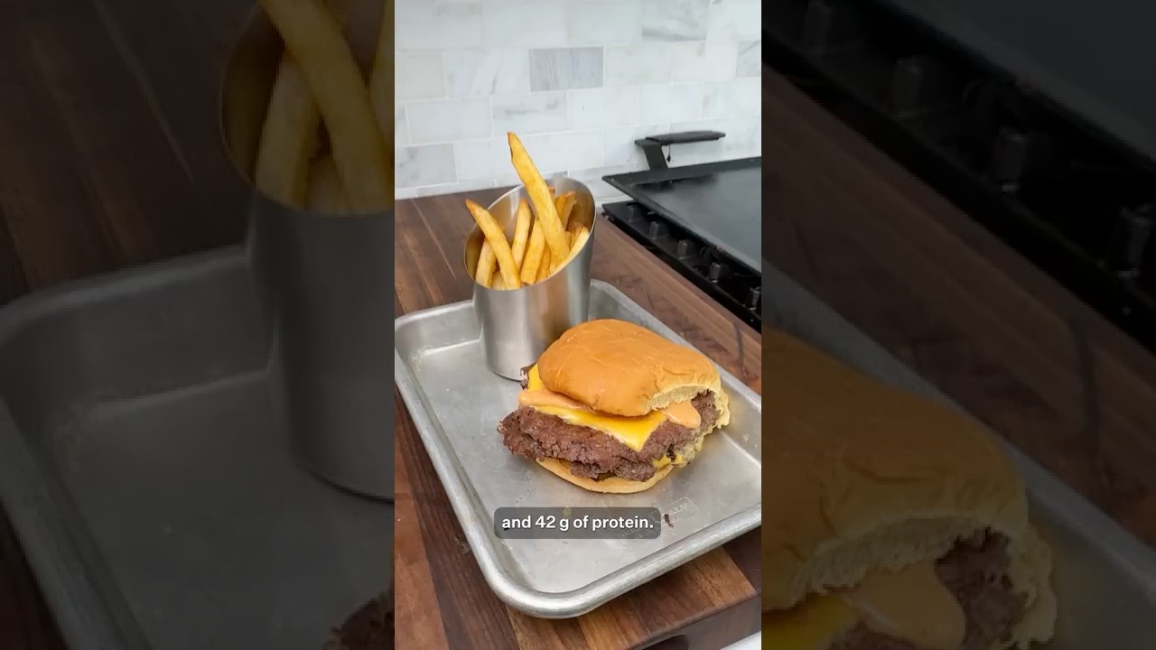 High Protein Burger + Fries.