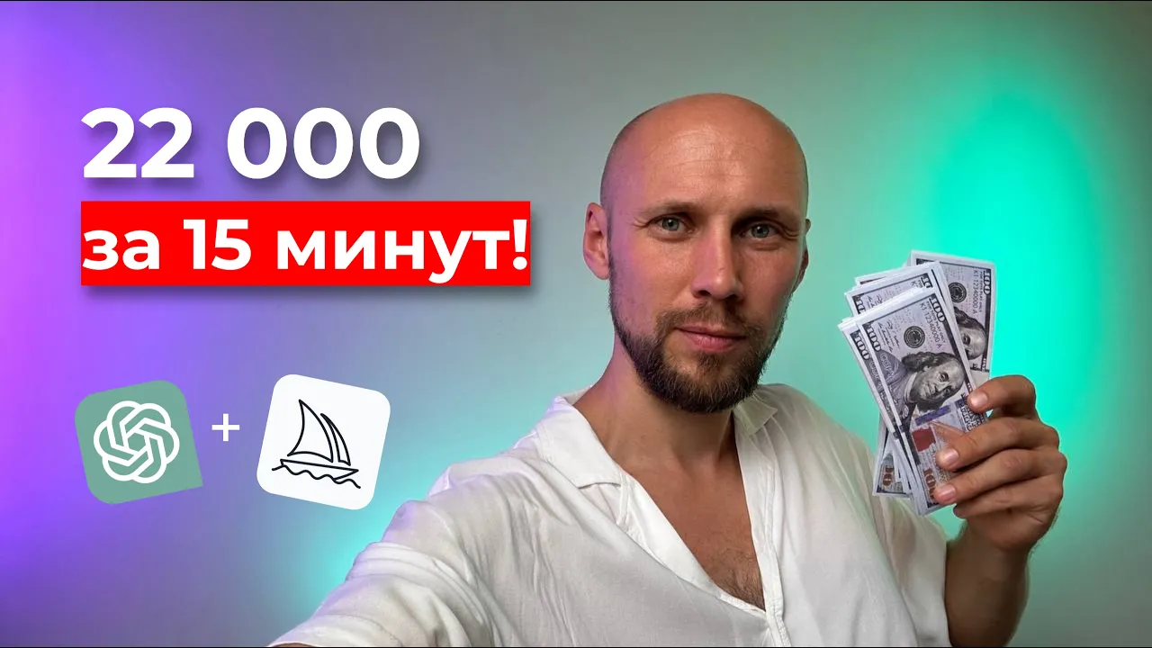 22 000 за 15 минут! Зарабатываем с нуля в интернете без опыта работы с помощью нейорсетей