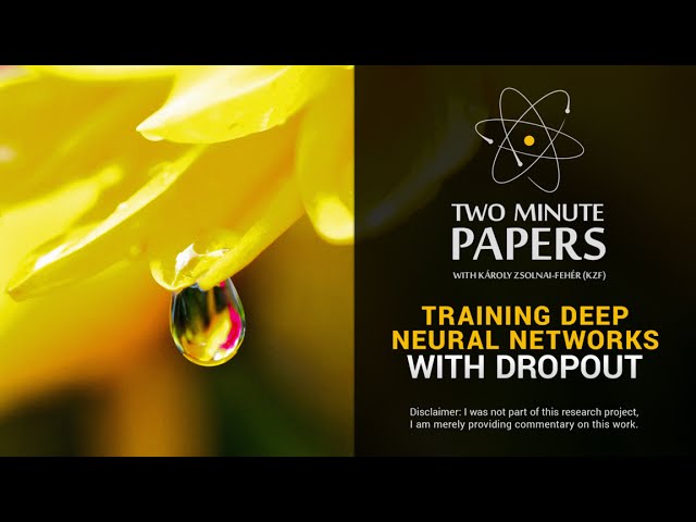 Training Deep Neural Networks With Dropout | Two Minute Papers #62
