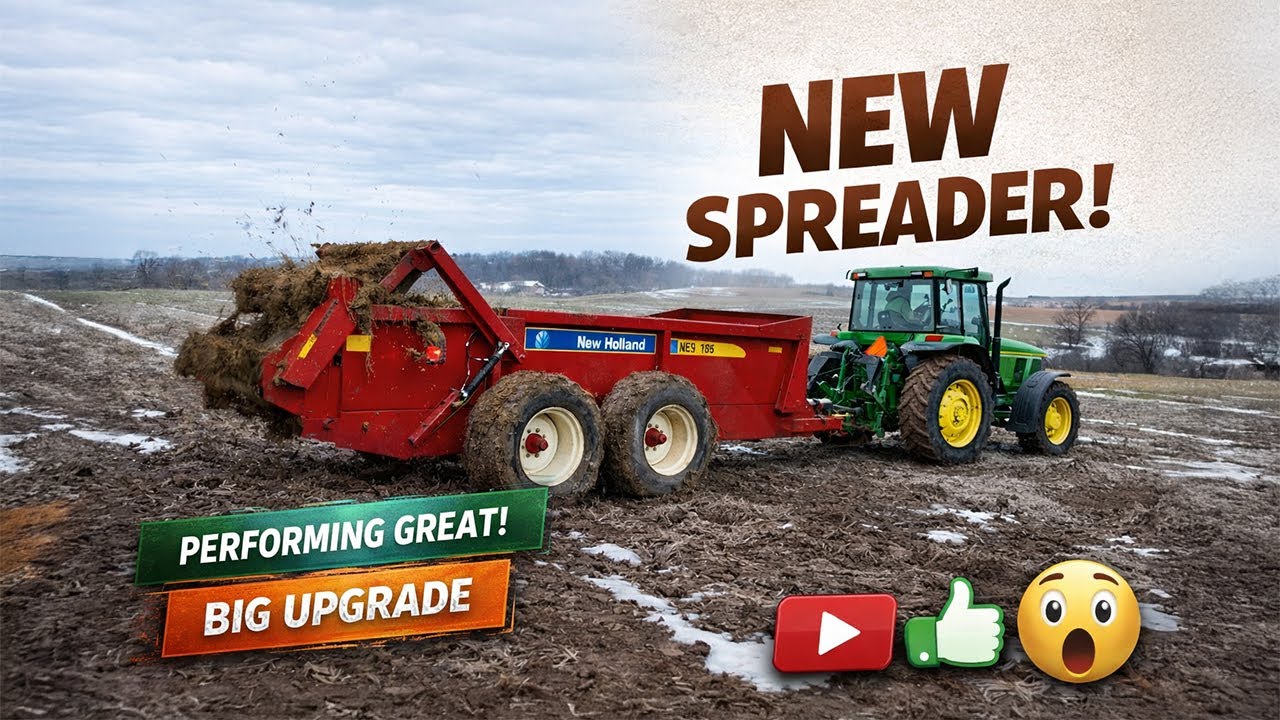 Winter Cleaning With The New Spreader - New Holland 195 Manure Spreader