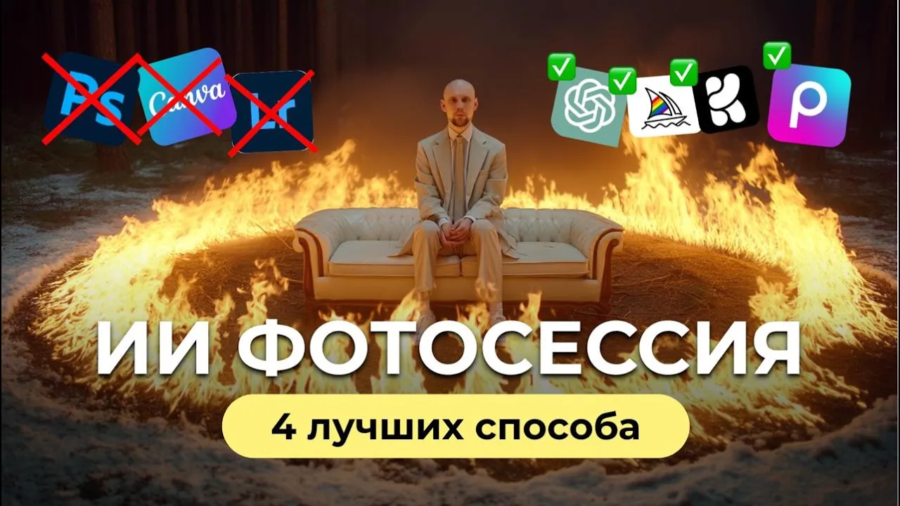 Блог без фотографа: 4 ЛУЧШИХ способа ИИ фотосессии! MidJourney ChatGPT Krea