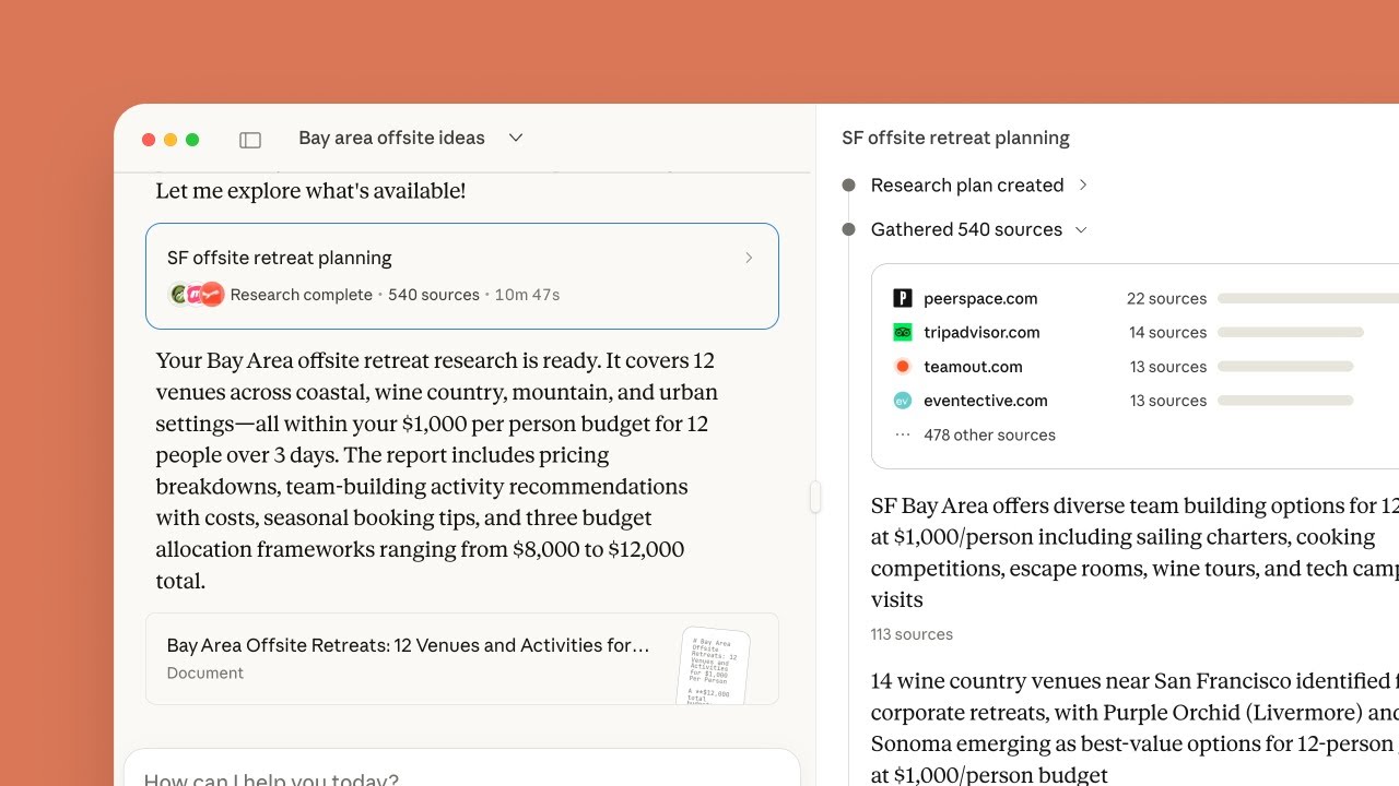 Getting started with research in Claude.ai