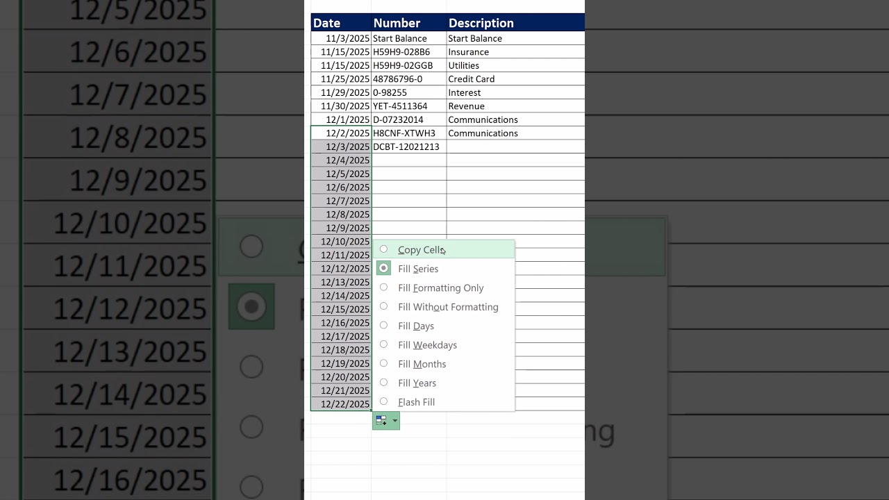 Extend Excel Date Format To Other Dates: Fill Formatting Only Trick! Excel Short 80