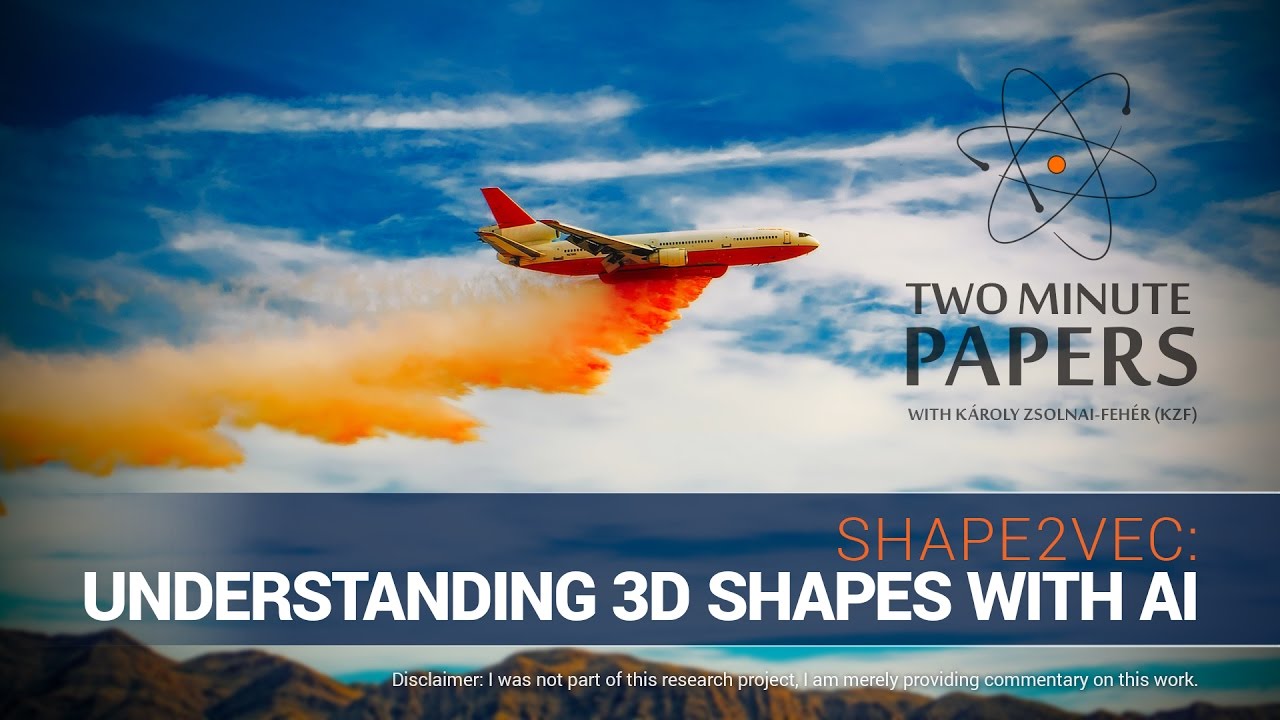 Shape2vec: Understanding 3D Shapes With AI | Two Minute Papers #138