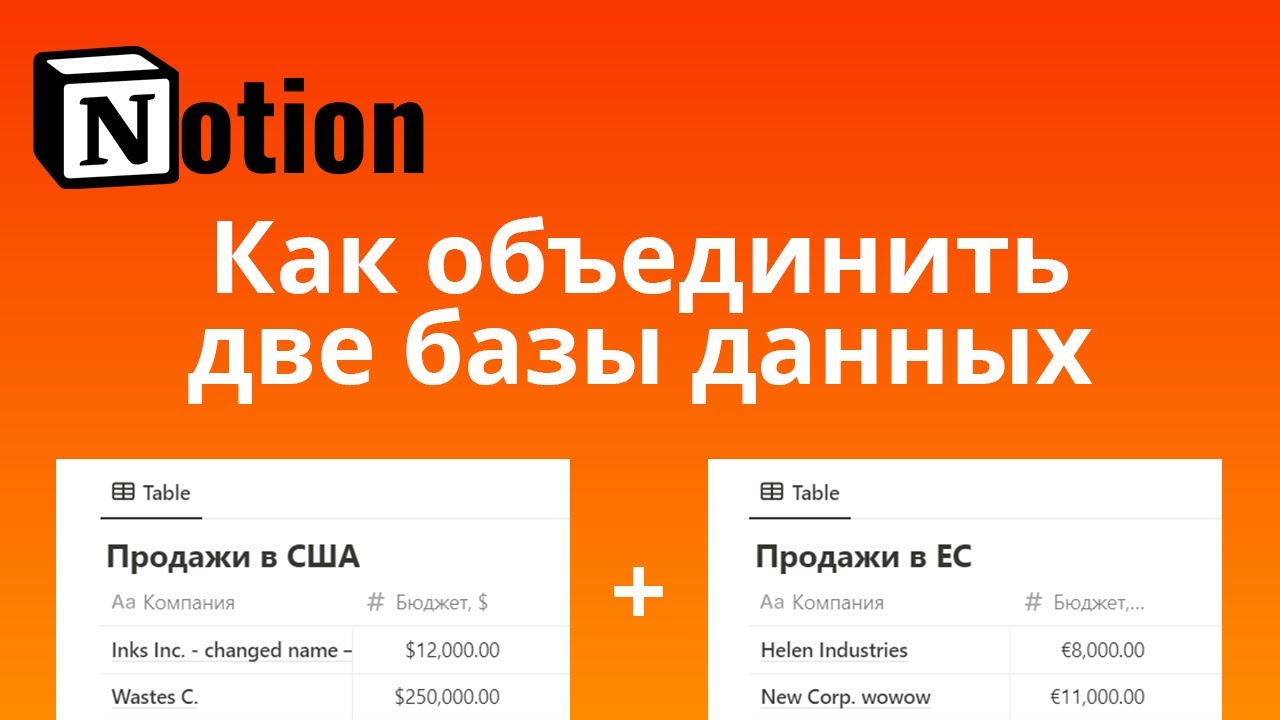 Объединение двух баз данных в Notion с помощью n8n