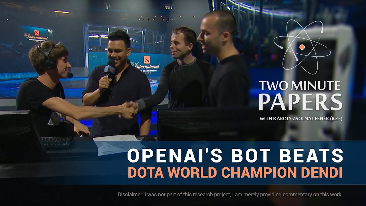 OpenAI's Bot Beats DOTA World Champion Dendi | Two Minute Papers #180