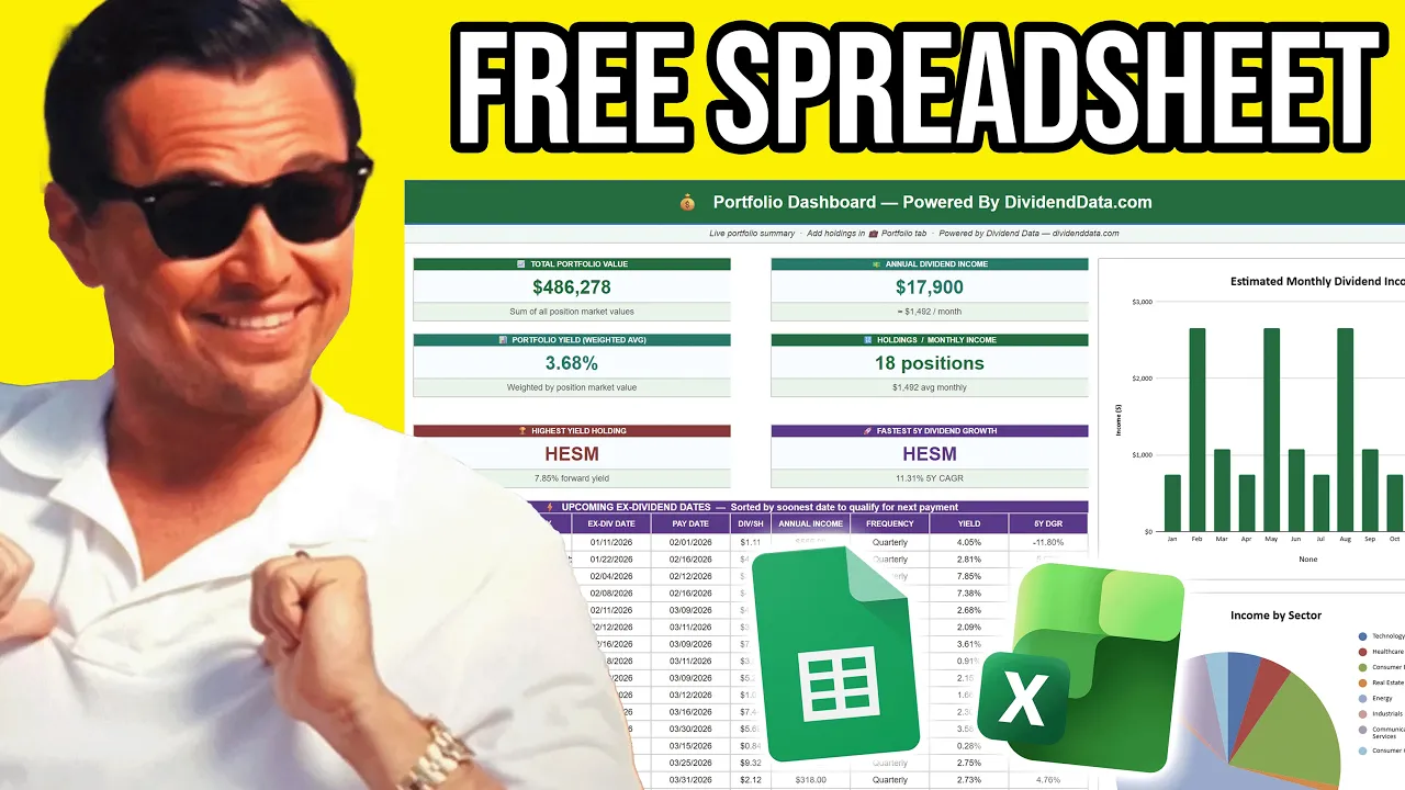 The Best Free Dividend Portfolio Tracker (Google Sheets & Excel)