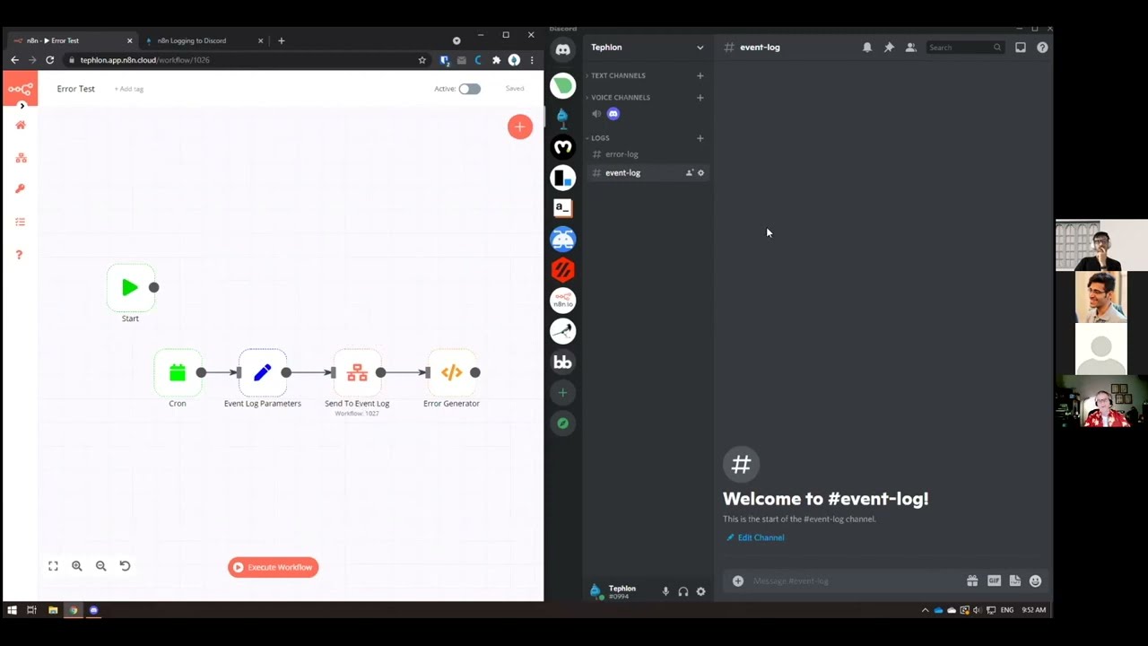 Logging n8n events to Discord by Jason McFeetors