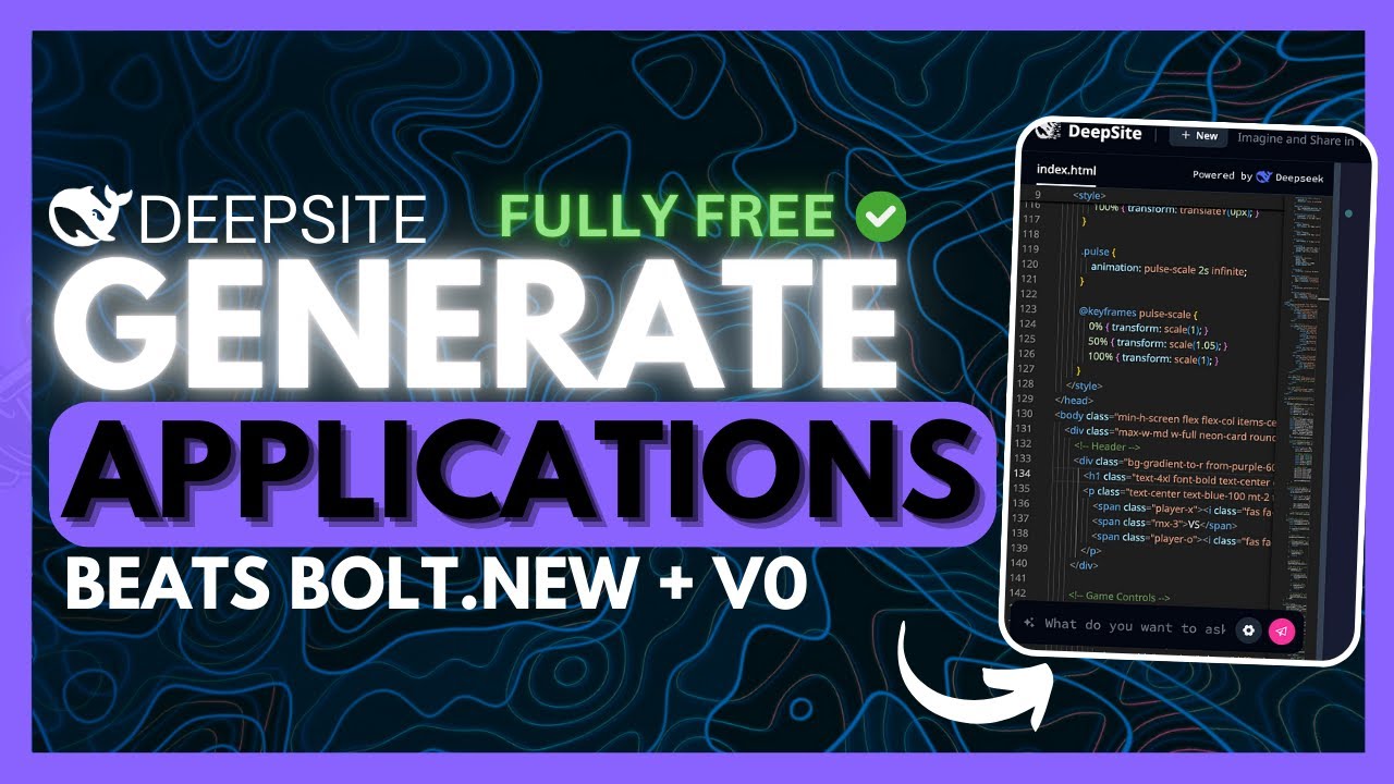 DeepSite: FULLY FREE Deepseek V3.1 AI Coder is INSANE! (Opensource)