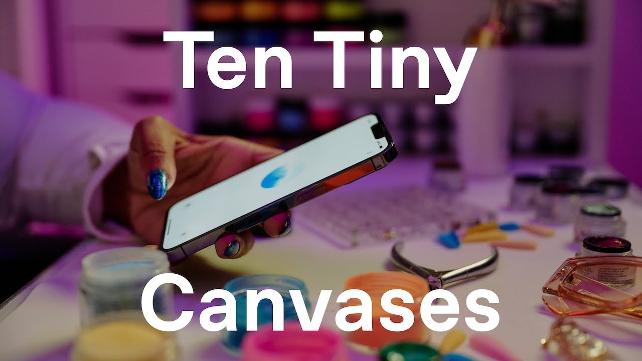 Ten tiny canvases