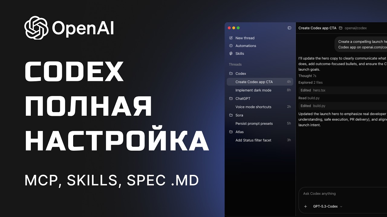 ПОЛНЫЙ ГАЙД Codex от OpenAI! MCP + Skills + ТЗ. ВСЁ что нужно знать