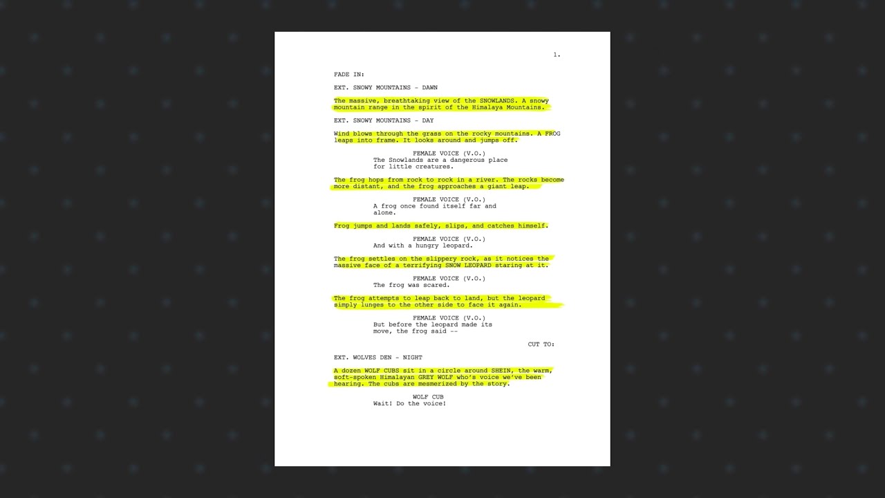 Screenplay Format