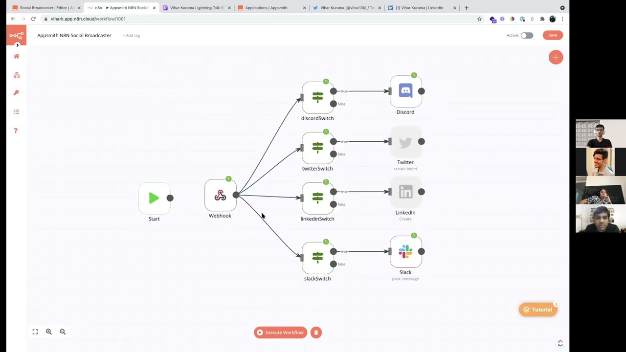 Building a Social Broadcaster with Appsmith and n8n by Vihar Kurama