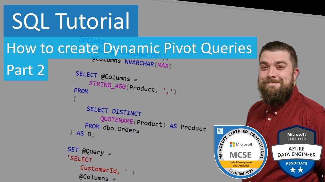 SQL Tutorial - How to create a Dynamic Pivot in SQL Part 2