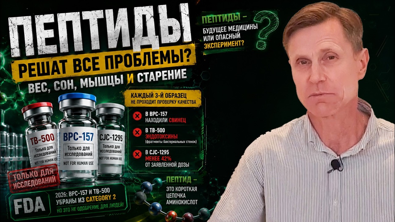Пептиды- решение всех проблем сразу: вес, сон, мышцы, старение.