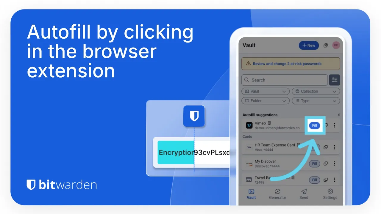 Autofill by clicking in the browser extension