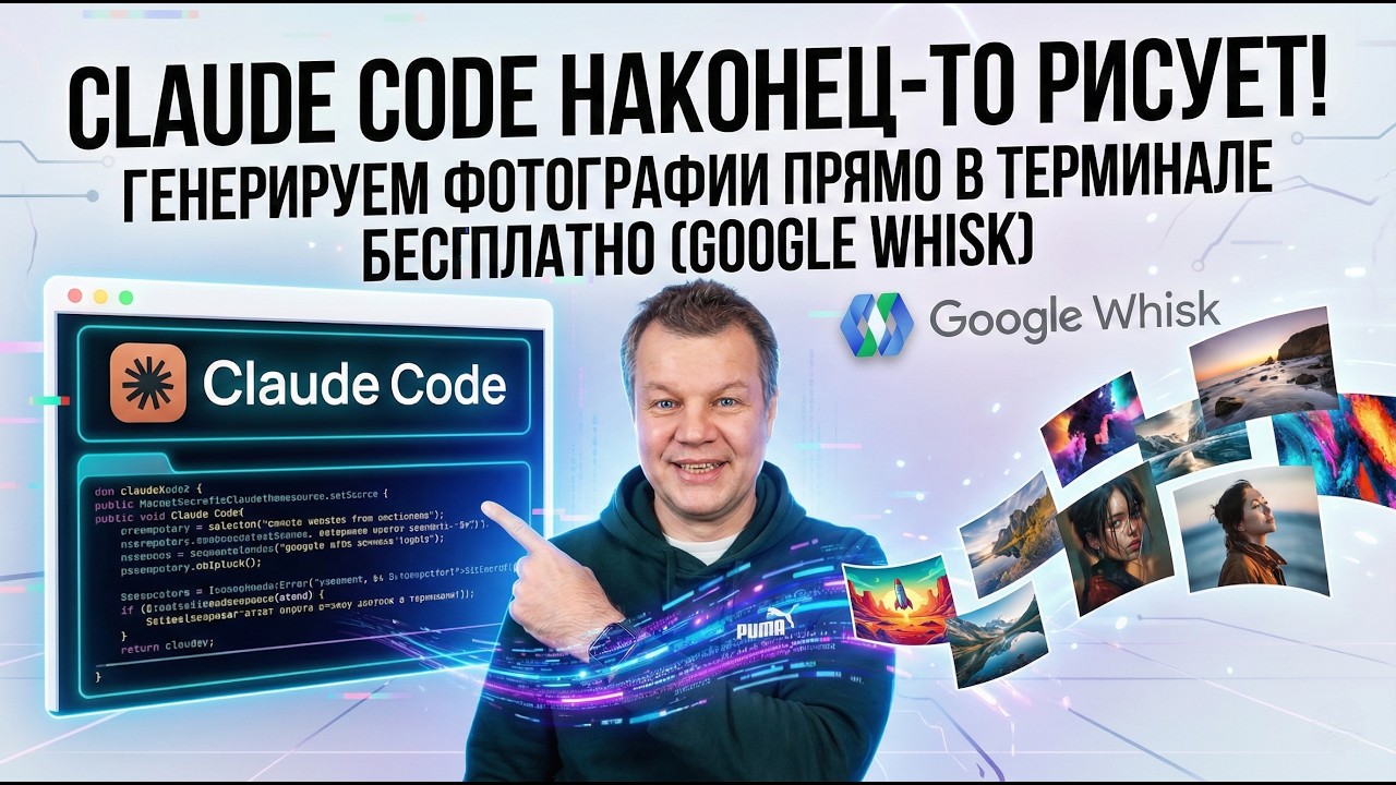 Claude Code наконец-то РИСУЕТ! Генерируем фотографии прямо в терминале БЕСПЛАТНО  (Google Whisk)