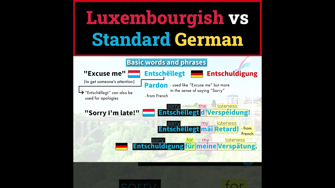 Comparing Luxembourgish and Hochdeutsch (Standard German)