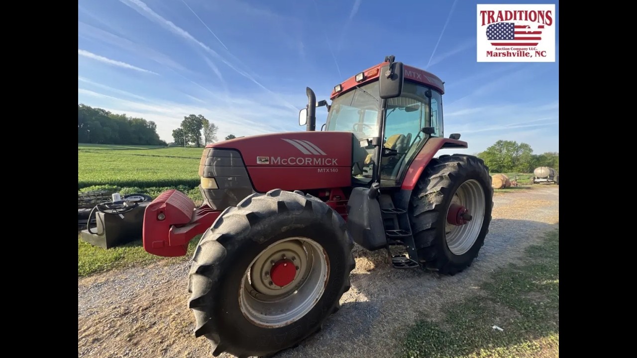 McCormick MTX140 Tractor with 1838 Hours - Shedded for 9 Years - Sold on Monroe, NC Farm Auction
