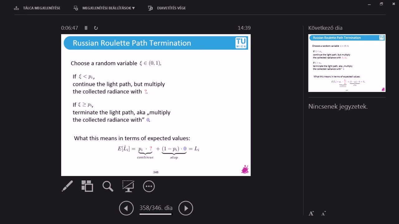 TU Wien Rendering #27 - Russian Roulette Path Termination